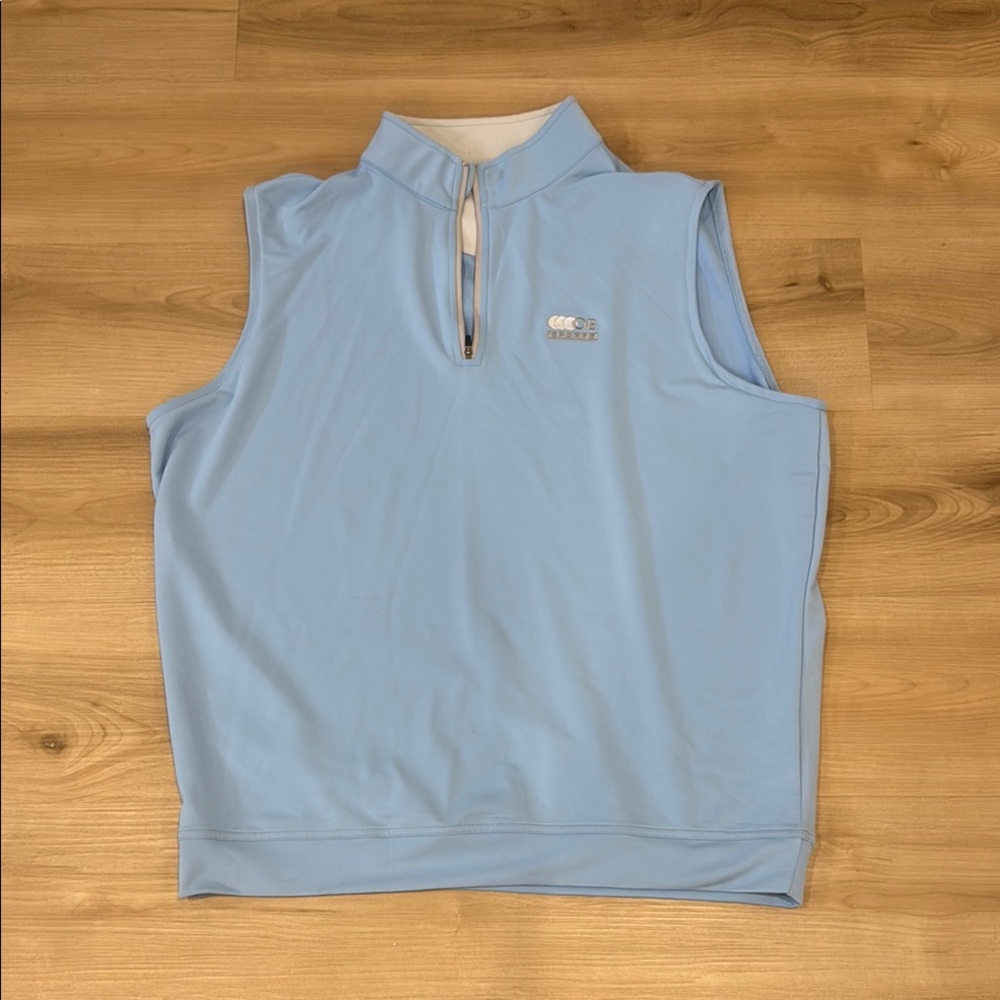 Peter Millar Men’s XL Light Blue Sleeveless Quarter Zip Top